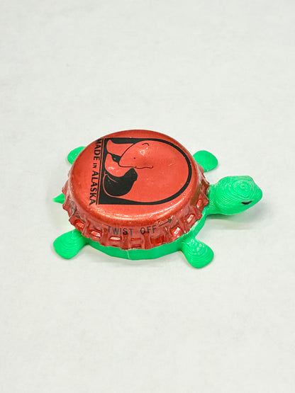 Alaskan Brewing (Amber Ale) - Bottle Cap Magnet Turtle Shell Shocked Art