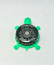 Seagrams Hard Soda - Bottle Cap Magnet Turtle Shell Shocked Art