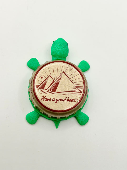 Pyramid Brewing (Beige) - Bottle Cap Magnet Turtle