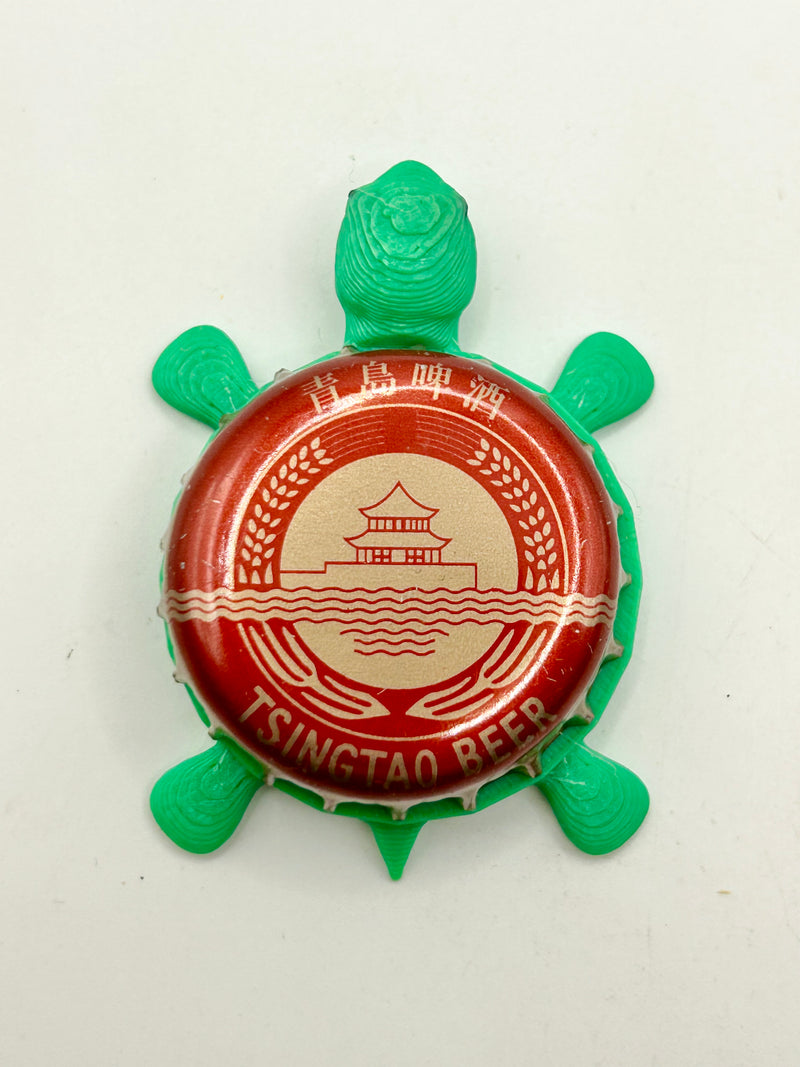 Tsingtao Beer (Vintage) - Bottle Cap Magnet Turtle Shell Shocked Art
