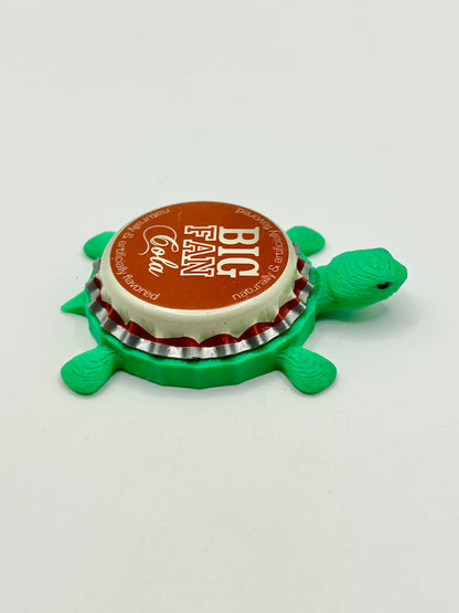 Big Fan Cola - Bottle Cap Magnet Turtle Shell Shocked Art