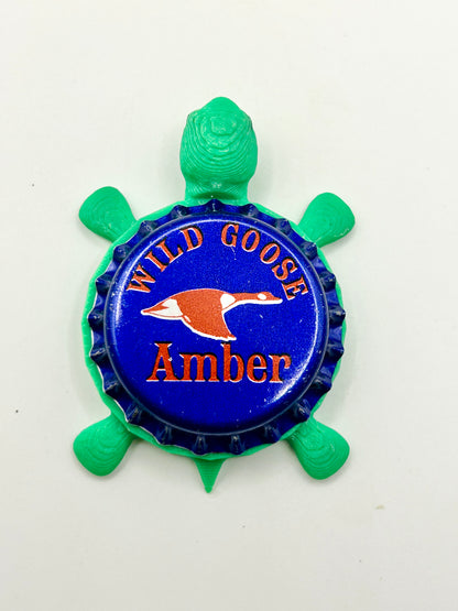 Wild Goose Amber - Bottle Cap Magnet Turtle Shell Shocked Art