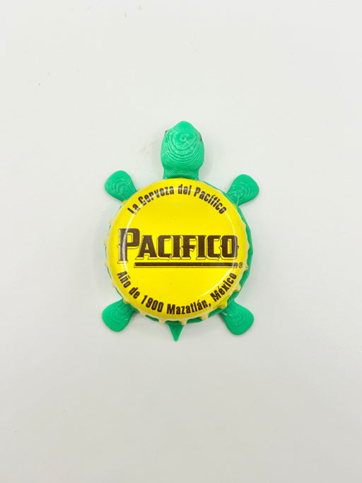 Pacifico - Bottle Cap Magnet Turtle Shell Shocked Art