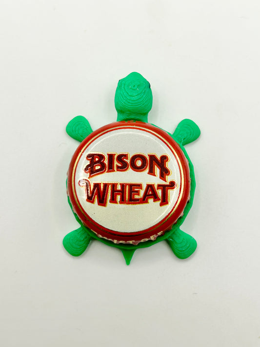 Bison Wheat - Bottle Cap Magnet Turtle