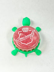 Smirnoff (Vintage Red with Crown) - Bottle Cap Magnet Turtle Shell Shocked Art