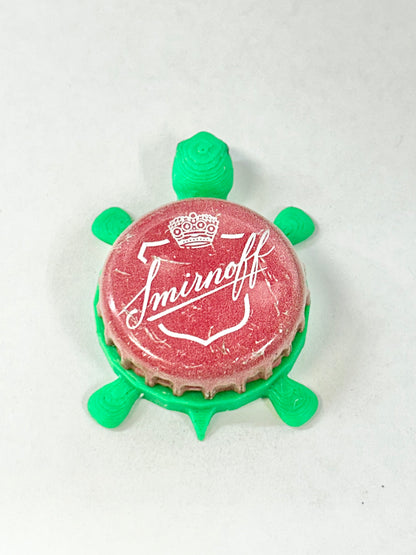 Smirnoff (Vintage Red with Crown) - Bottle Cap Magnet Turtle Shell Shocked Art