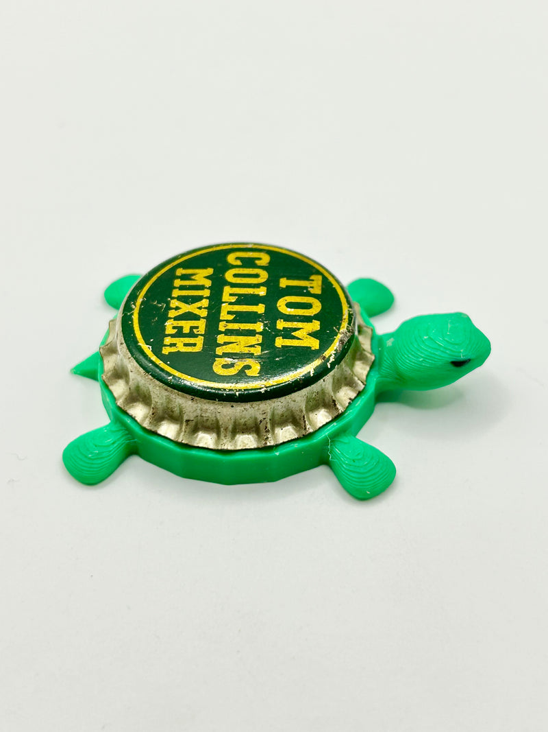 Tom Collins Mixer - Bottle Cap Magnet Turtle Shell Shocked Art