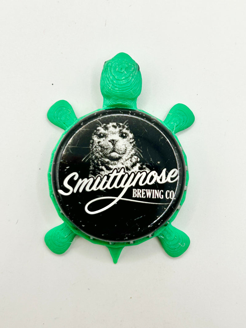 Smuttynose Brewing (Black and White) - Bottle Cap Magnet Turtle Shell Shocked Art