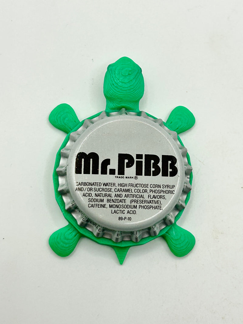 Mr Pibb (White Background) - Bottle Cap Magnet Turtle Shell Shocked Art