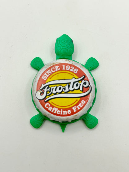 Frostop Root Beer - Bottle Cap Magnet Turtle Shell Shocked Art