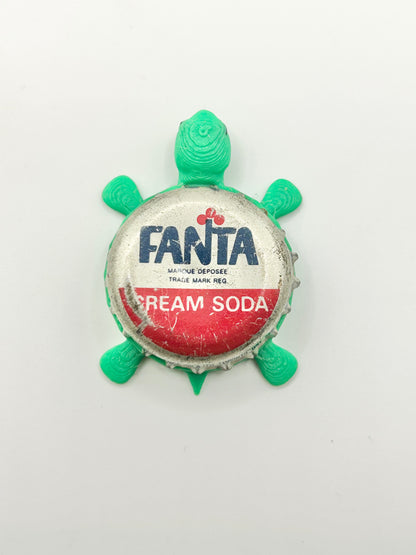 Fanta Cream Soda (Vintage) - Bottle Cap Magnet Turtle Shell Shocked Art