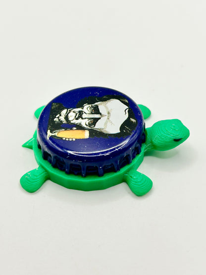 Edgar Allan Poe (Dark Blue) - Raven Brewery - Bottle Cap Magnet Turtle Shell Shocked Art
