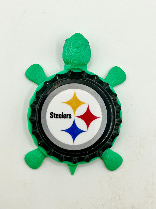 Pittsburgh Steelers - Bottle Cap Magnet Turtle Shell Shocked Art