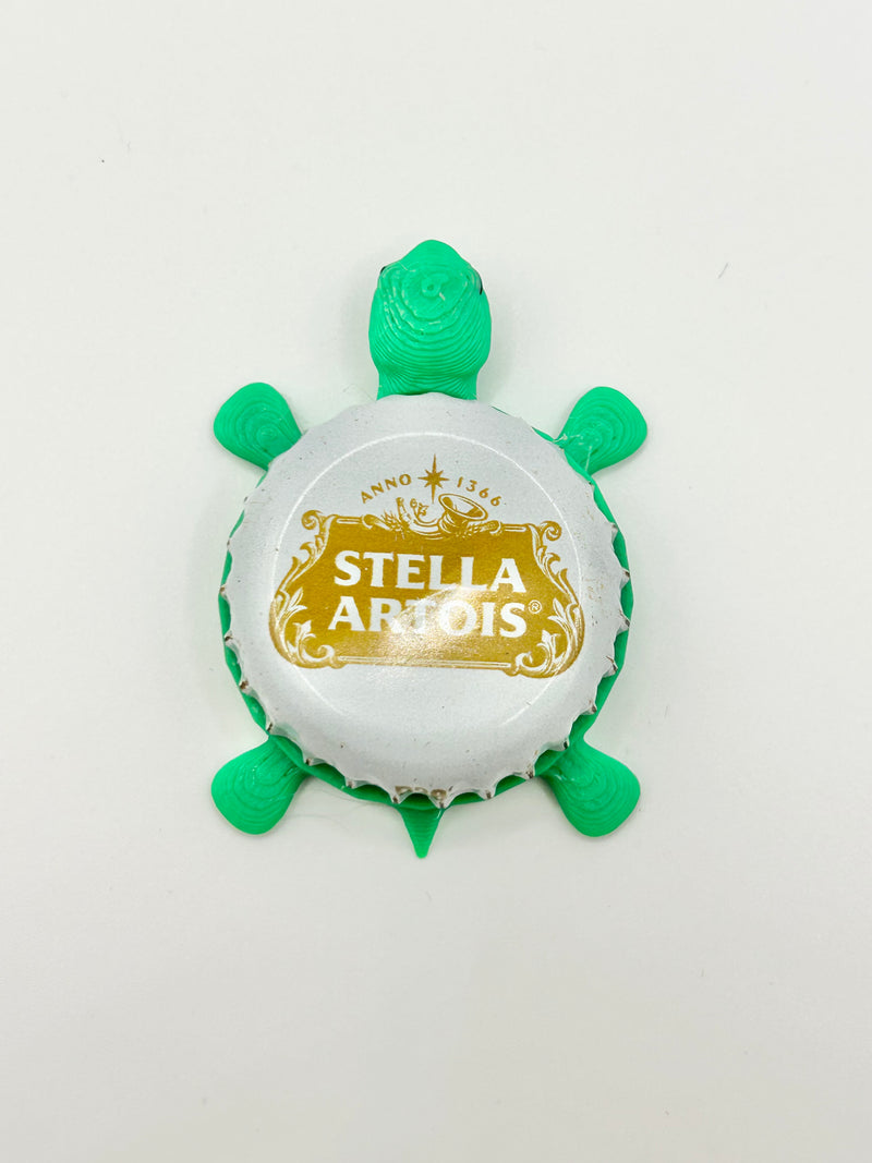 Stella Artois (Beige) - Bottle Cap Magnet Turtle Shell Shocked Art