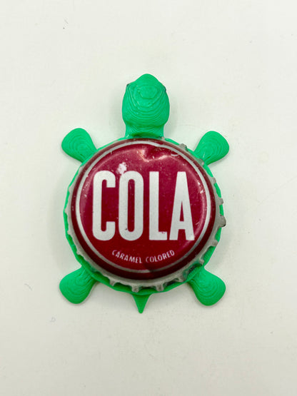 Cola - Bottle Cap Magnet Turtle Shell Shocked Art