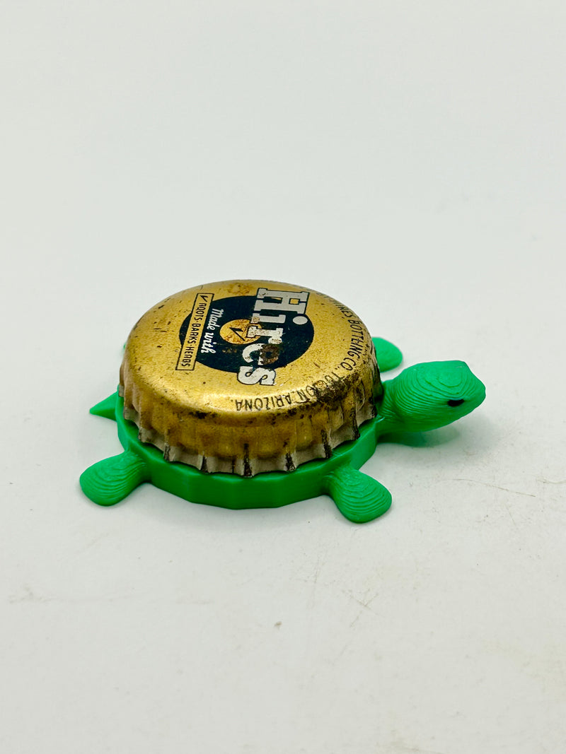 Hires Root Beer (Vintage, Gold) - Bottle Cap Magnet Turtle Shell Shocked Art
