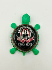 Sam Adams Cream Stout (Vintage) - Bottle Cap Magnet Turtle Shell Shocked Art