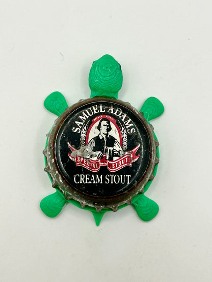 Sam Adams Cream Stout (Vintage) - Bottle Cap Magnet Turtle Shell Shocked Art