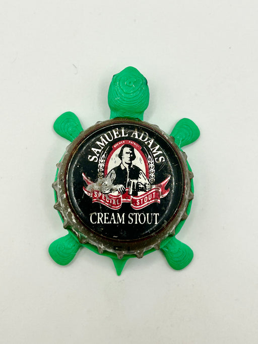 Sam Adams Cream Stout (Vintage) - Bottle Cap Magnet Turtle Shell Shocked Art