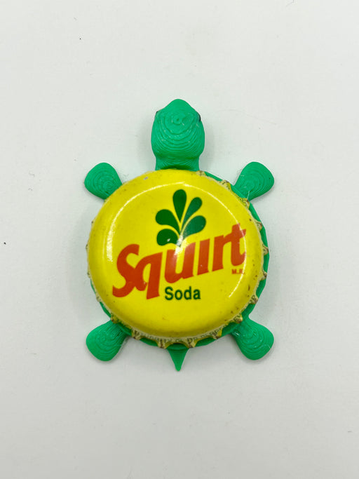 Squirt Soda - Bottle Cap Magnet Turtle Shell Shocked Art