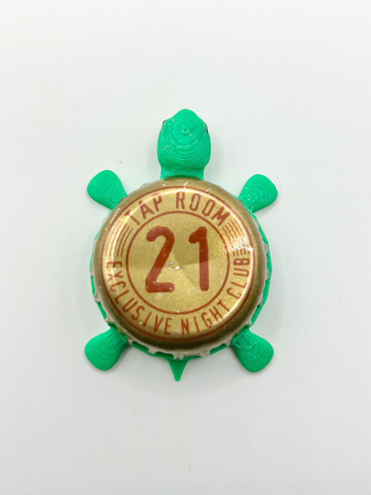 Tap Room 21 - Bottle Cap Magnet Turtle