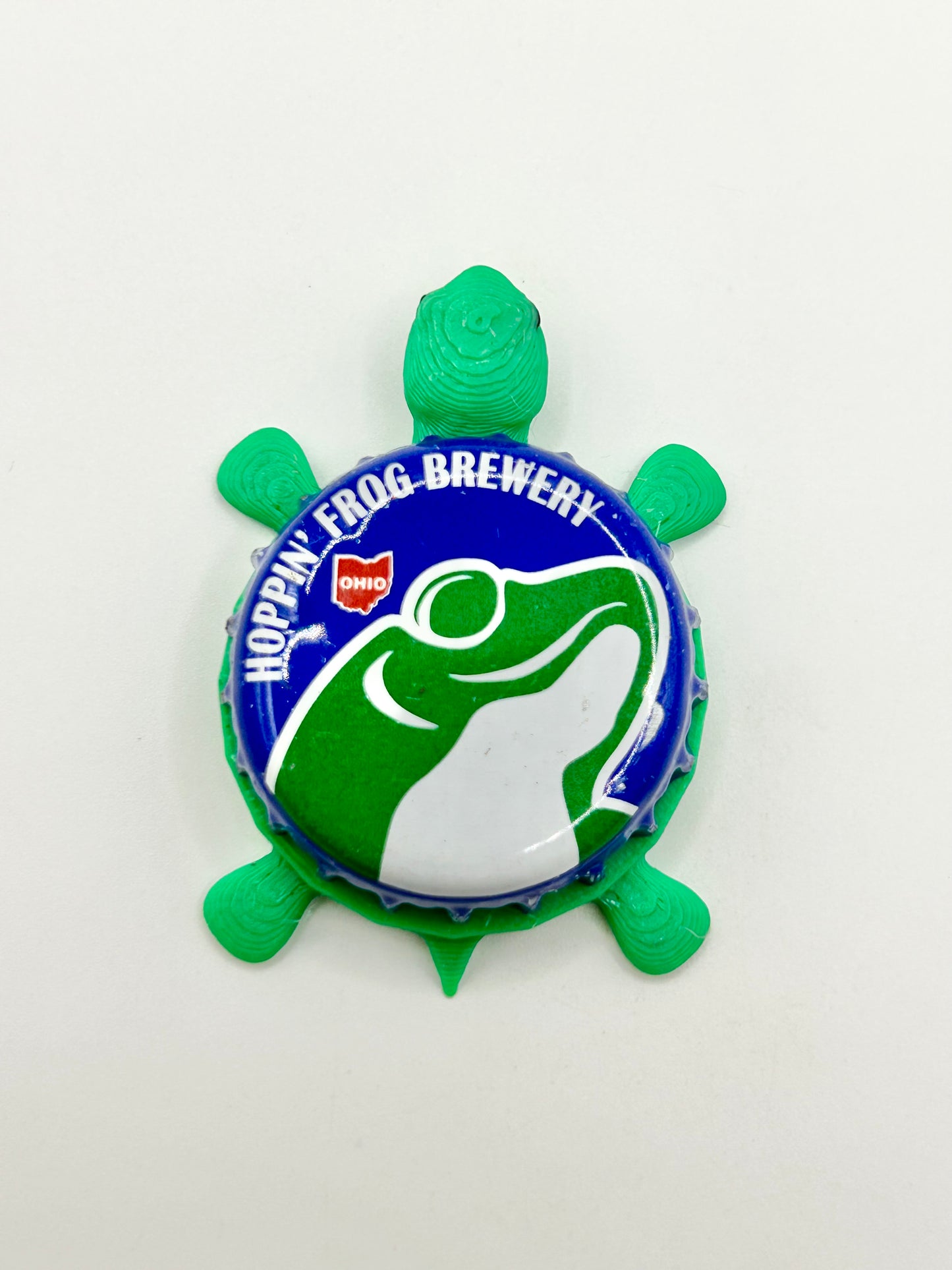 Hoppin’ Frog Brewery - Bottle Cap Magnet Turtle