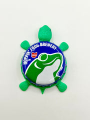 Hoppin’ Frog Brewery - Bottle Cap Magnet Turtle Shell Shocked Art