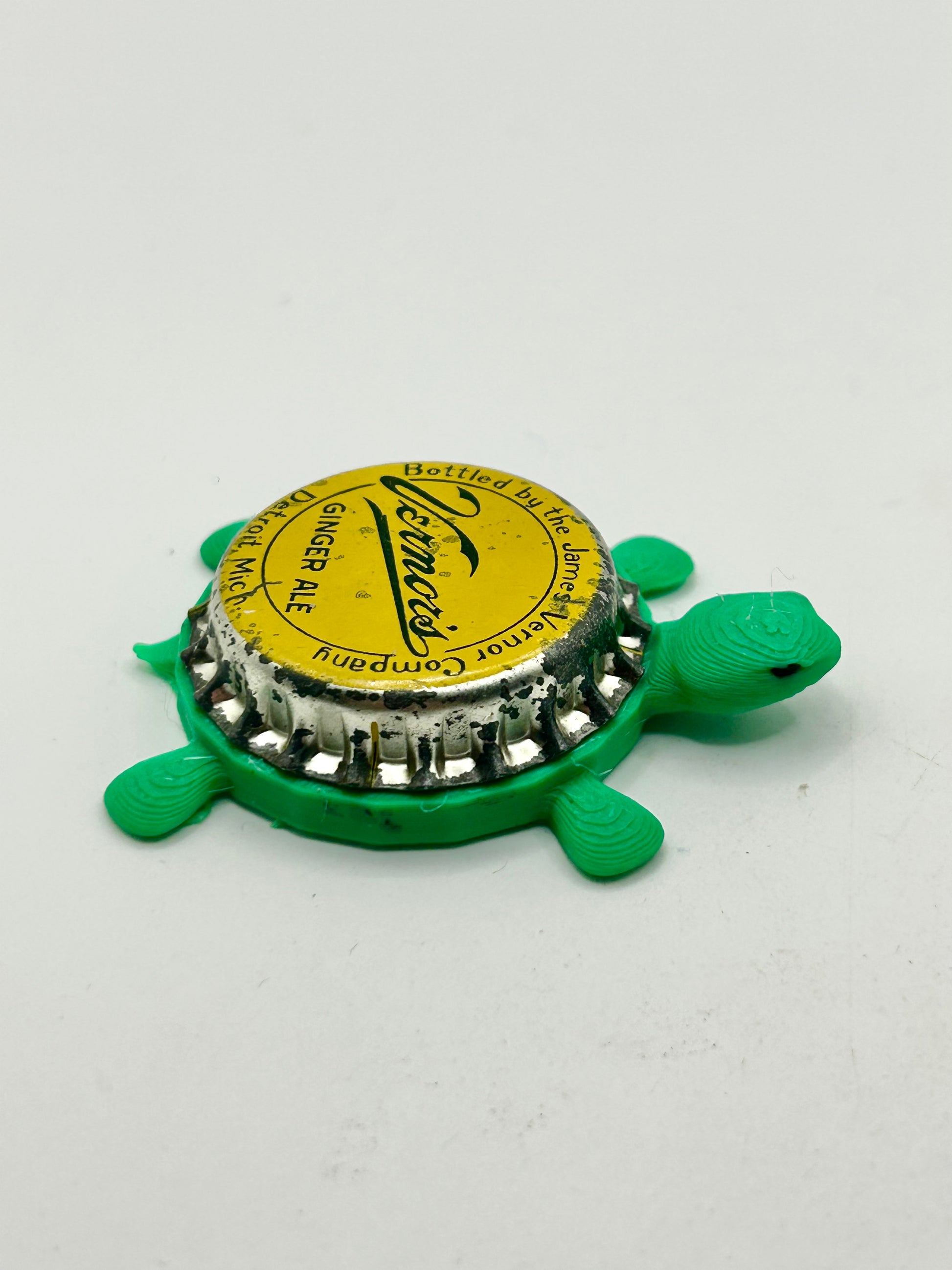 Vernors Soda (Ginger Ale) - Bottle Cap Magnet Turtle Shell Shocked Art
