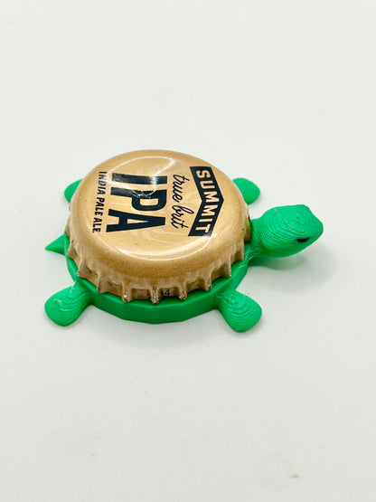 Summit True Brit IPA - Bottle Cap Magnet Turtle Shell Shocked Art