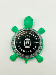Ghost River Brewing - Bottle Cap Magnet Turtle Shell Shocked Art