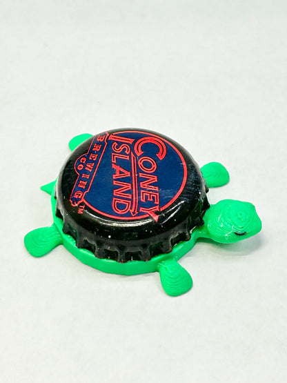 Coney Island Brewing - Bottle Cap Magnet Turtle Shell Shocked Art