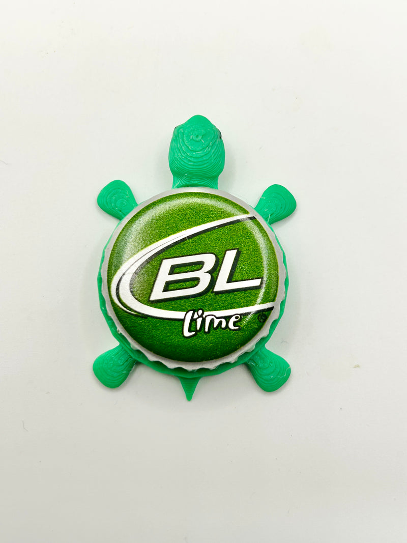 Bud Light Lime (BL) - Bottle Cap Magnet Turtle Shell Shocked Art