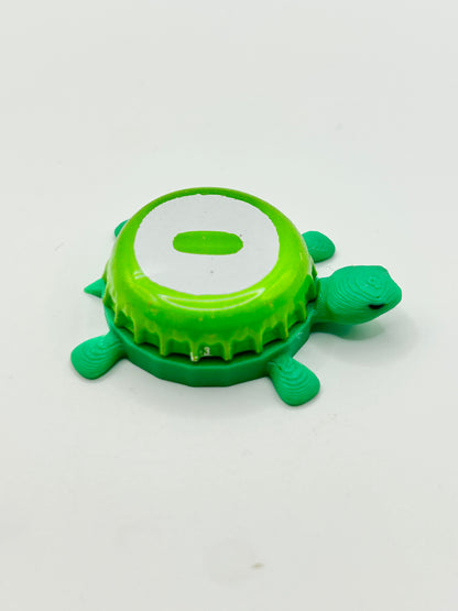 Omission Beer (Lime Green) - Bottle Cap Magnet Turtle Shell Shocked Art