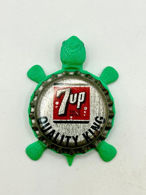 7UP (Vintage Quality King) - Bottle Cap Magnet Turtle Shell Shocked Art