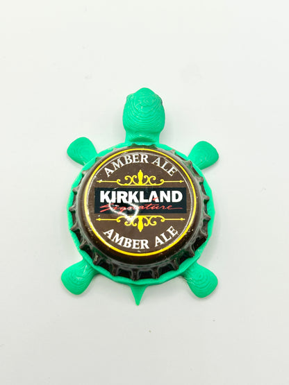 Kirkland Amber Ale - Bottle Cap Magnet Turtle Shell Shocked Art