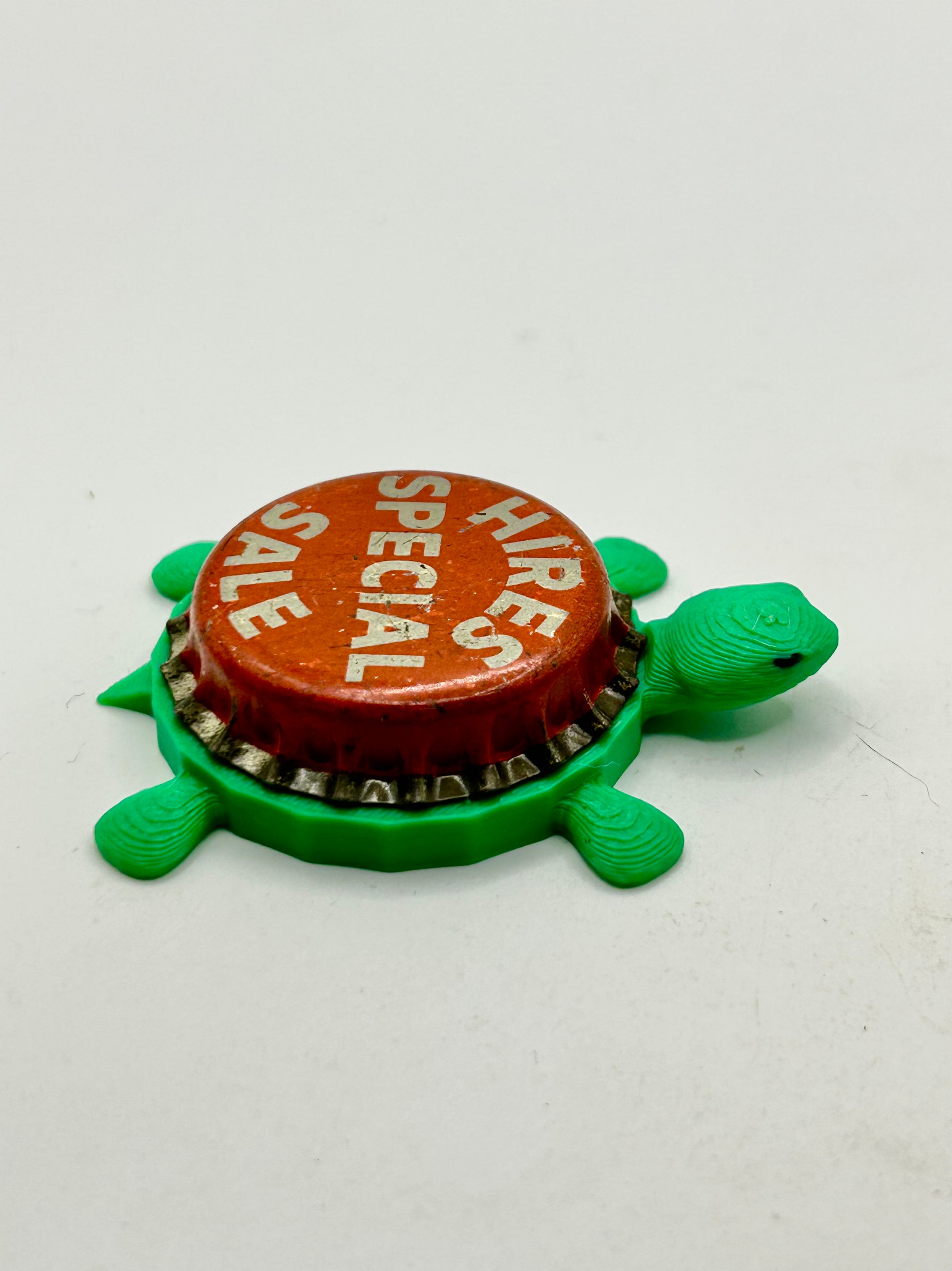 Hires Special Sale (Vintage) - Bottle Cap Magnet Turtle Shell Shocked Art