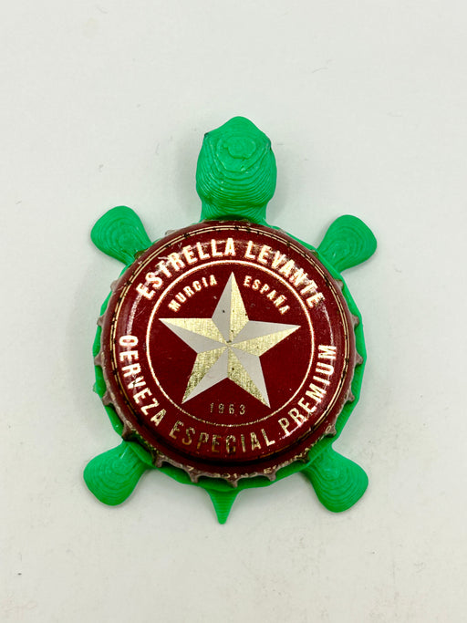 Estrella Levante Brewing (Red) - Bottle Cap Magnet Turtle Shell Shocked Art