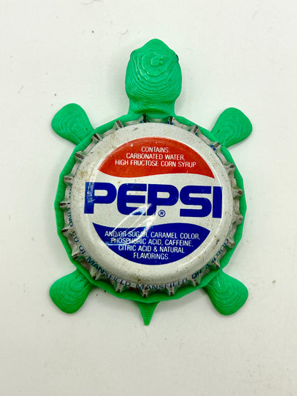 Pepsi (Vintage, White) - Bottle Cap Magnet Turtle Shell Shocked Art