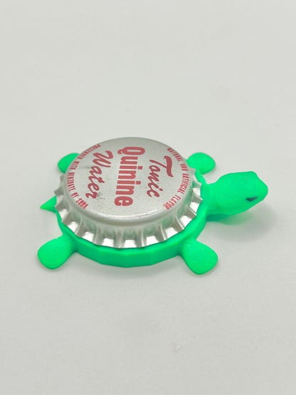 Quinine Tonic Water - Bottle Cap Magnet Turtle Shell Shocked Art
