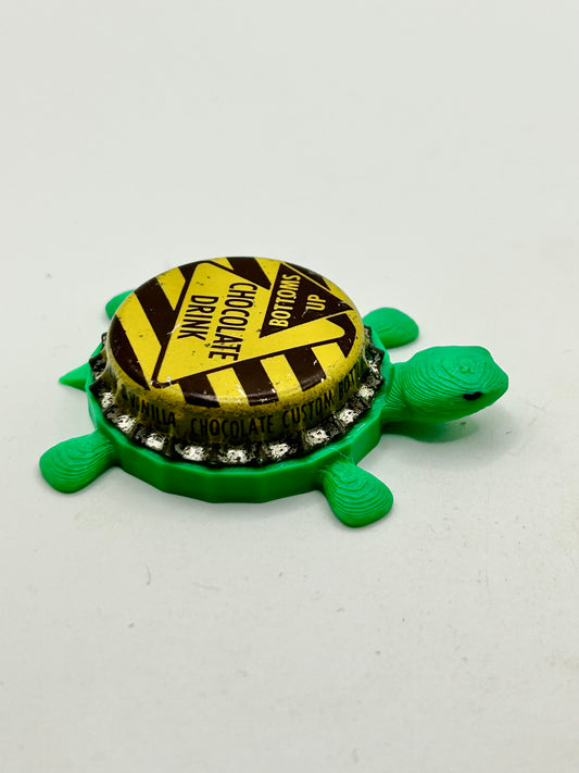 Bottoms Up Chocolate Drink - Bottle Cap Magnet Turtle Shell Shocked Art