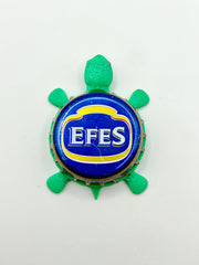 EFES Beer - Bottle Cap Magnet Turtle Shell Shocked Art