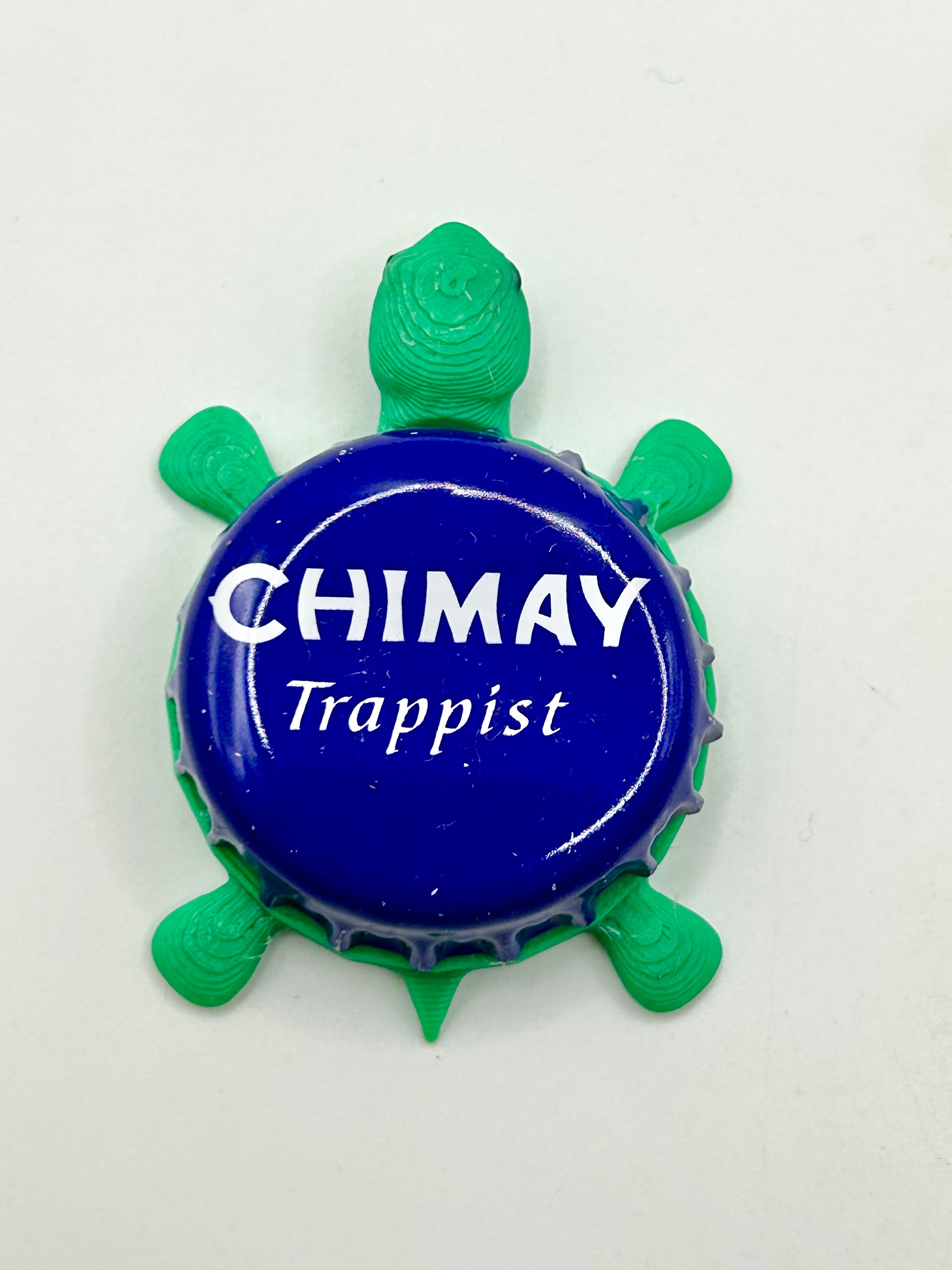 Chimay Trappist Brewery (Blue) - Bottle Cap Magnet Turtle Shell Shocked Art