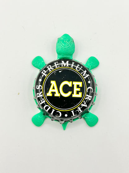 Ace Premium Craft Cider - Bottle Cap Magnet Turtle Shell Shocked Art