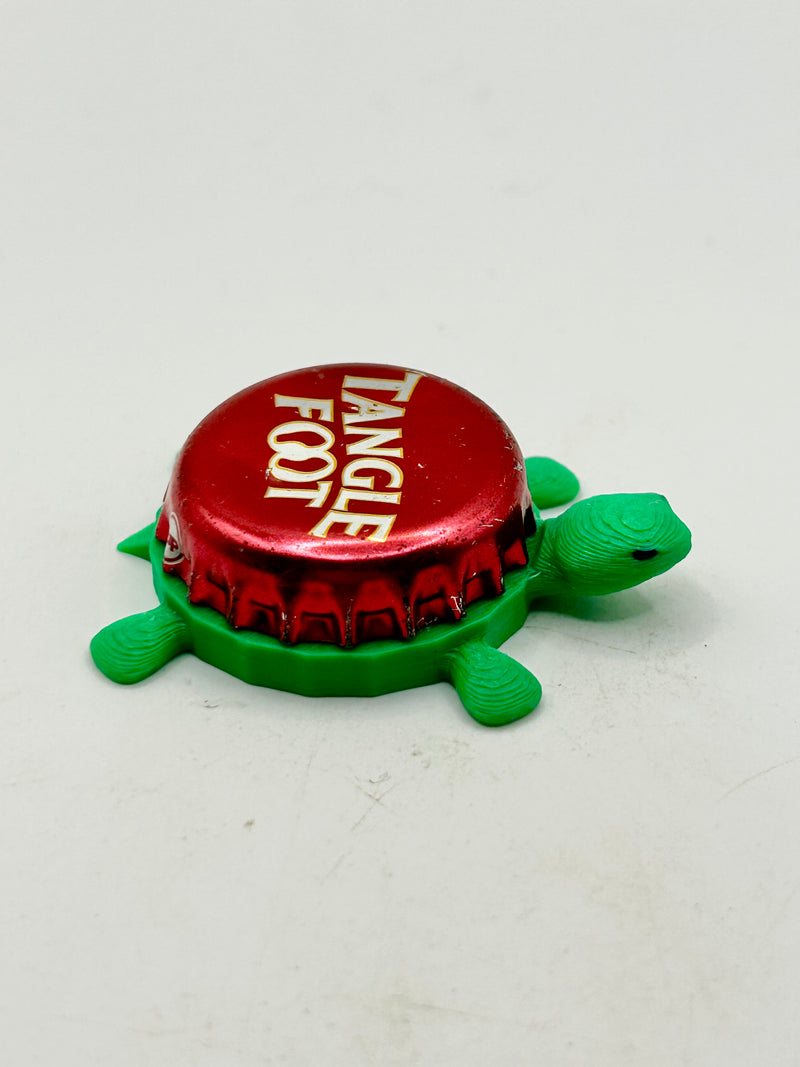 Tangle Foot - Badger Brewing - Bottle Cap Magnet Turtle Shell Shocked Art