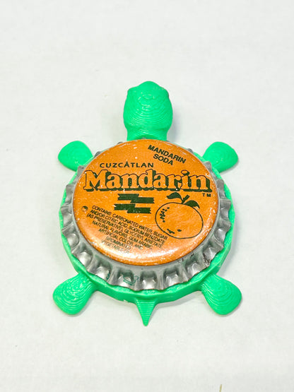 Mandarin Soda - Bottle Cap Magnet Turtle Shell Shocked Art