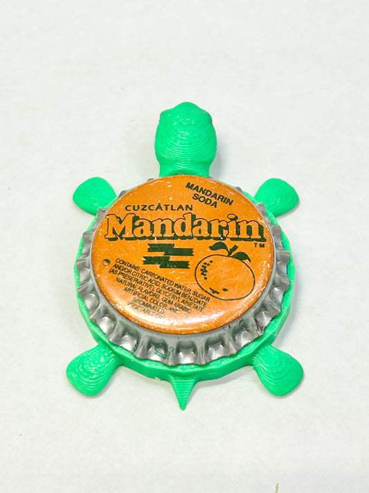 Mandarin Soda - Bottle Cap Magnet Turtle