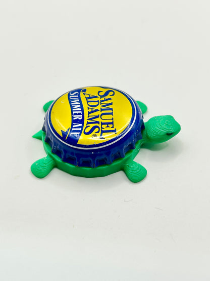 Sam Adams Summer Ale - Bottle Cap Magnet Turtle Shell Shocked Art