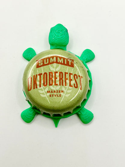 Summit Oktoberfest - Bottle Cap Magnet Turtle Shell Shocked Art