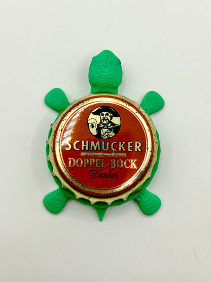 Schmucker Doppler-Bock Dunkel - Bottle Cap Magnet Turtle Shell Shocked Art