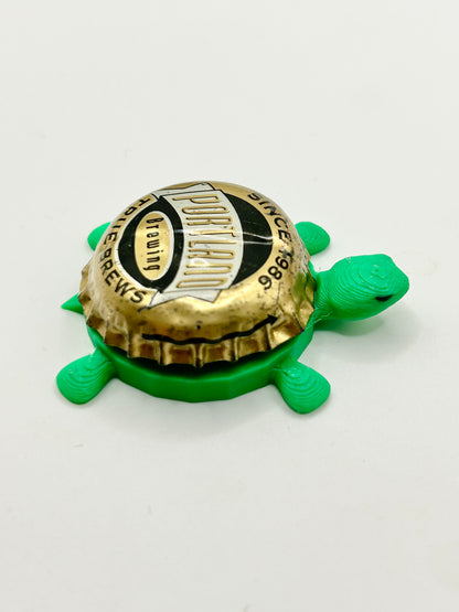 Portland Brewing - Bottle Cap Magnet Turtle Shell Shocked Art